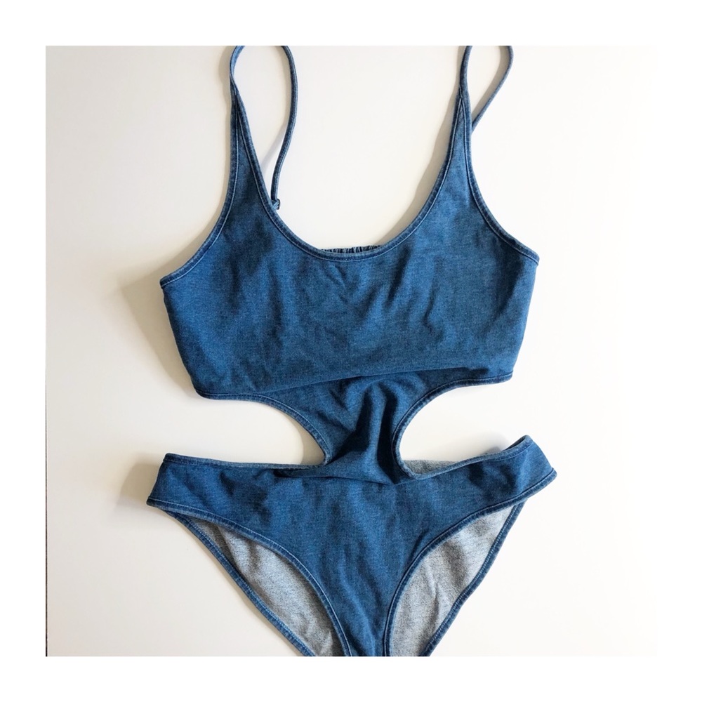 Sugarcloth Jean Cutout Bodysuit NWOT Size Large